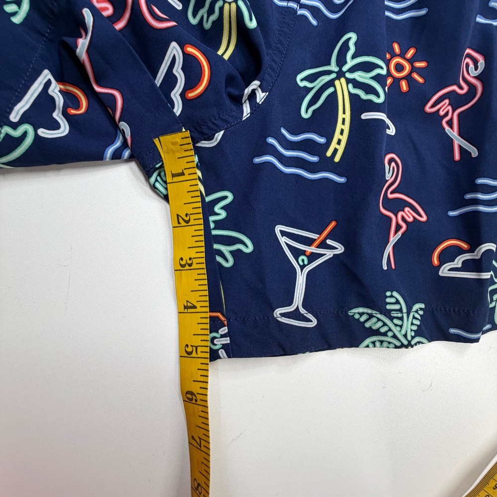 Chubbies The Neon Lights Swim Trunks Mens Medium Navy Blue Tropical 5.5" - Picture 9 of 10